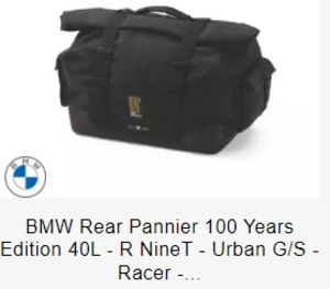 BMW Rear Pannier 100 Years Edition 40L - R NineT - Urban G/S - Racer - Scrambler - Pure